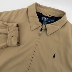Polo Ralph Lauren VTG Mens XXL Khaki Harrington Jacket Full Zip Embroidered Pony